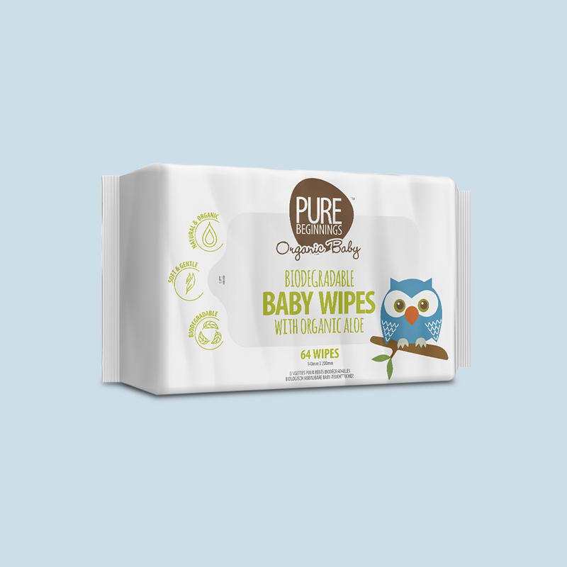 Organic Baby Wipes Biodegradable with Aloe